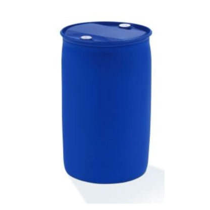 A blue plastic drum from DR.SCHNELL GmbH & Co. KGaA with the inscription “Dr. Schnell SCHIROCCO CLEAN maintenance, intensive, and basic cleaner” stands upright with a closed lid and two white closures – perfect for storing hard floor cleaners.