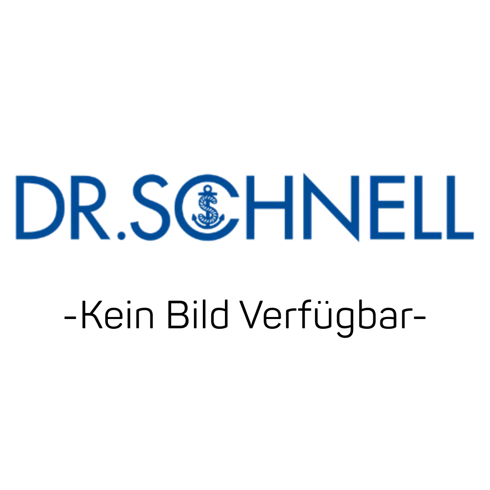 The image shows the blue DR.SCHNELL logo with an anchor in the "C" and "-No Image Available-" below, indicating that the Dr. Schnell ASK Automatic Cleaner (10 l) is suitable for workshop and vehicle floors with a cleaning machine.