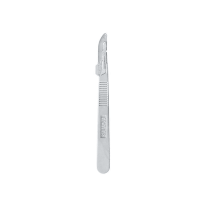 A Feather disposable scalpel from Servoprax GmbH, in various sizes and in a set of 20 pieces, isolated on a white background – ideal for precise cuts.