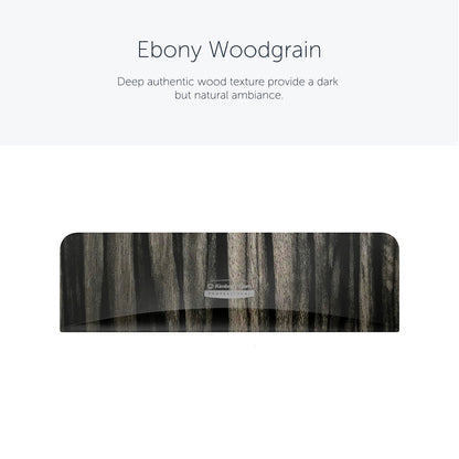 A wrist rest with ebony grain and realistic dark-light stripes reflects the high-quality appearance and durable style of the Kimberly-Clark Professional™ Icon™ Dispenser Faceplate - SRBH by Kimberly-Clark GmbH.