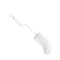 The Haug Bürsten KG BABY BOTTLE BRUSH, NYLON 6.0 WHITE, Ø0.35mm soft, 310xØ50mm features a white soft nylon brush head with twisted metal stem and plastic handle with hanging hole - ideal for easy cleaning of baby bottles.