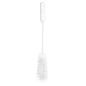 The Haug Bürsten KG BOTTLE BRUSH 1/2 L features dense Nylon 6.0 bristles (ø 40/60 mm), a wire stem, and a long 390 mm handle in white - perfect for thorough cleaning of bottles. It is depicted vertically on a plain white background.