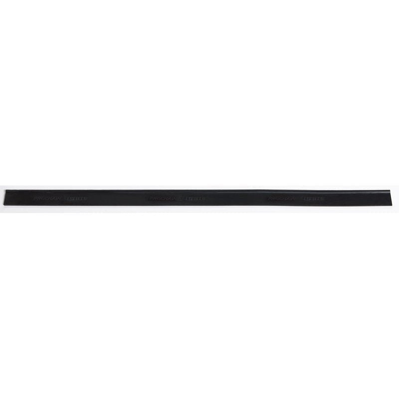 A black, straight REPLACEMENT RUBBER 450 mm ruler (Haug Bürsten KG, for item 8545) lies flat on a white background.