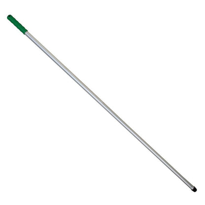 The ALUSTIEL broom or mop handle from Haug Bürsten KG is 1400 mm long, has a diameter of 22 mm and a wall thickness of 1 mm. The green handle and black cap ensure durability and comfort.
