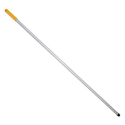 The ALUSTIEL, 1400mm outer ø 22mm, wall thickness 1mm from Haug Bürsten KG is an aluminum rod with a silver handle, yellow handle at one end and black cap at the other end, depicted on a white background.