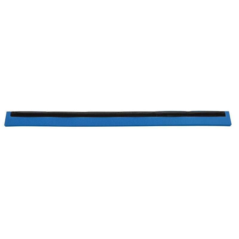 A blue rectangular REPLACEMENT RUBBER LIP, 2-LIPPED FOOD GRADE, 620X20X22 from Haug Bürsten KG with a black upper stripe for durability is shown against a white background.