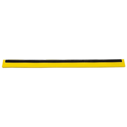 The REPLACEMENT RUBBER LIP, 2-lipped food grade (620x20x22) from Haug Bürsten KG has a yellow base and two black lips made of food-grade rubber, depicted on a white background.