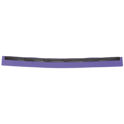 A long, flat purple REPLACEMENT RUBBER LIP 1-Lipped 625x20x22 from Haug Bürsten KG with a black edge attachment, depicted on a white background.