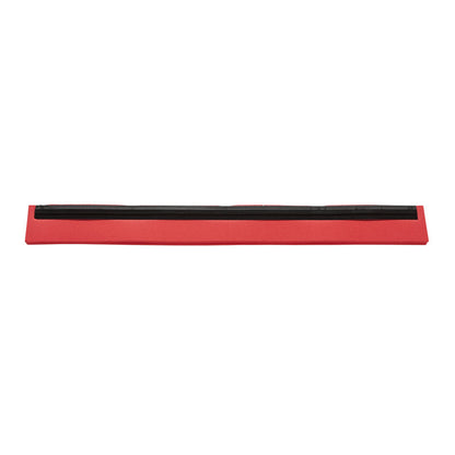 A 420x20x22mm 2-lip REPLACEMENT RUBBER LIP from Haug Bürsten KG with a red base and black stripe, used in floor cleaning devices, depicted on a white background.