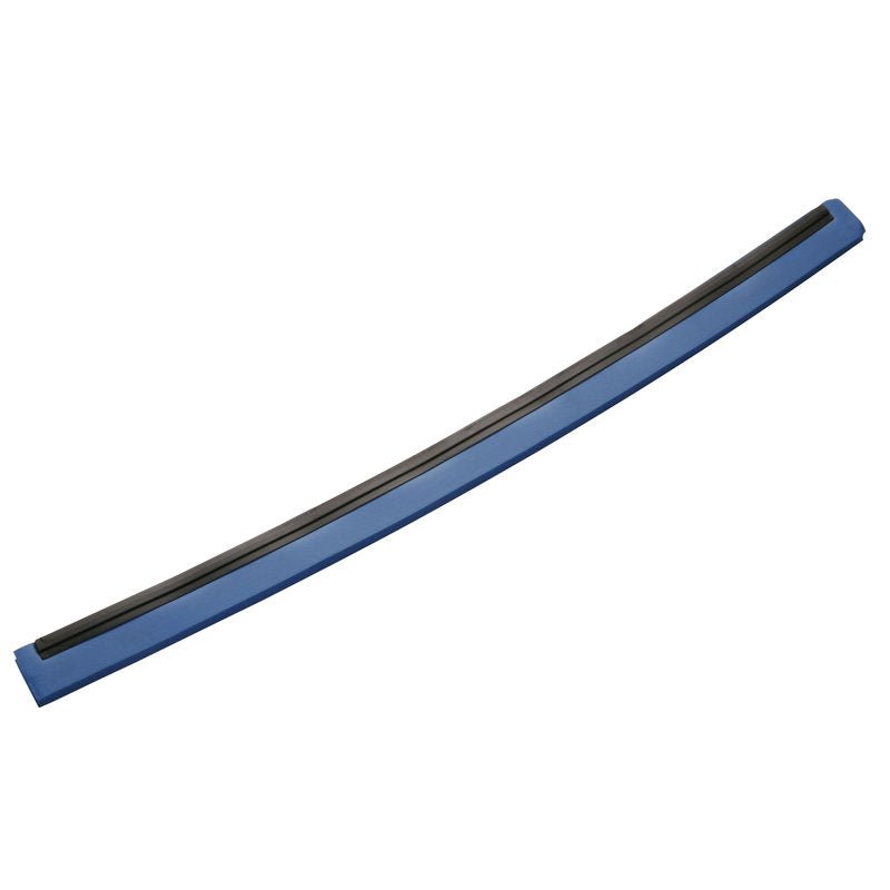 The REPLACEMENT RUBBER LIP, 1-lip food-grade rubber (700x20x22mm) from Haug Bürsten KG is depicted in blue and black with a curved design against a white background.