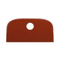 The METAL DETECT SCRAPER LARGE from Haug Bürsten KG is a flexible, flat, rectangular polypropylene scraper in oxide red (230x118mm) with a rounded tip and a central hole, ideal for scraping or spreading.