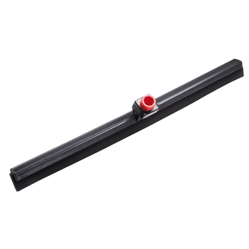 The IN-UP WATER SQUEEGEE from Haug Bürsten KG made of black moss rubber with a straight blade and red central connection has the dimensions 620x35x105x28mm - ideal for removing liquids.