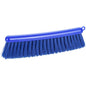 The MEHLBESEN, BLUE from Haug Bürsten KG features soft, 0.25 mm thick blue PBT bristles and a 290 mm long curved handle with a hanging hole - ideal for sweeping up bakery crumbs in the kitchen.