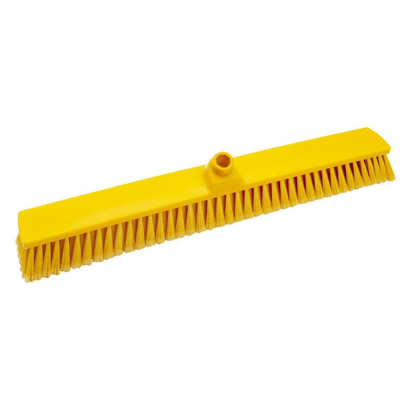 A LARGE AREA BROOM, SOFT, 600x72x50mm from Haug Bürsten KG with soft bristles and central handle attachment, perfect for versatile cleaning tasks, depicted against a white background.