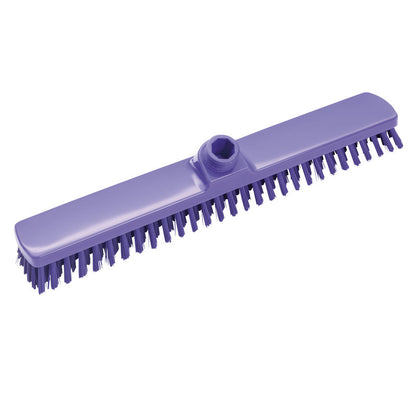 The Haug Bürsten KG LARGE AREA BROOM, ø 0.50MM HARD 400x60x26MM features stiff bristles and a central socket for handle attachment, ideal for professional cleaning of large areas. Depicted on a white background.