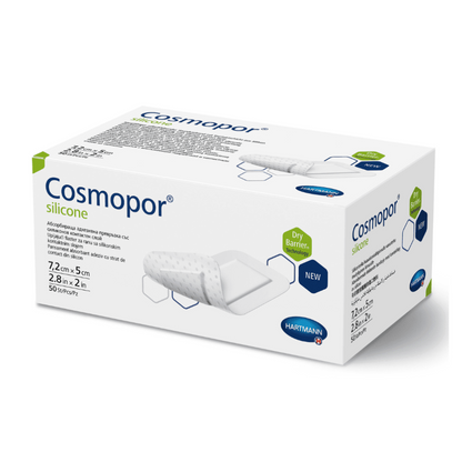 Hartmann Cosmopor® silicone sterile, individually sealed, in folding boxes, 7.2 x 5 cm, 50 pieces