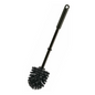 A Haug WC round brush small ø 75 mm PP black, manufactured by Haug Bürsten KG, features a long polypropylene handle with a round bristle head and includes a small hole for easy hanging.