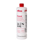 The white 1-liter bottle of Johannes Kiehl KG Oxycal sanitary cleaner with fresh air effect has a red cap, a German label with application symbols for hygienically clean surfaces, clear instructions, and the Kiehl logo on the top.