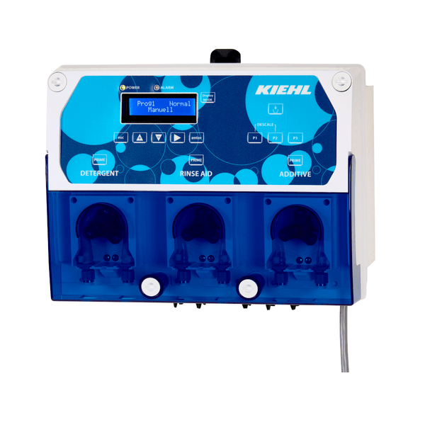 The Johannes Kiehl KG ARCANDIS Peredos 3L features a conductivity-controlled peristaltic pump dosing system with 3 pumps for cleaner, rinse aid, and additive, as well as digital settings for precise dosing. Packaging: 1 piece.