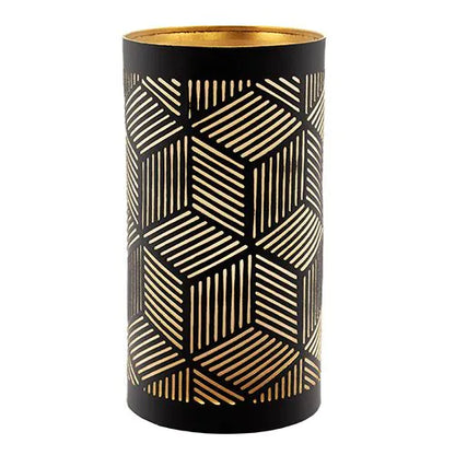Papstar Securit® candle holder Ø 8 cm x 15 cm black/gold