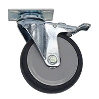 The Novocal swivel caster with plate Ø 125 mm, electrically conductive, has a stop function and is ideal for trolleys in clinics or hospitals. The package contains 1 piece.