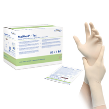 MaiMed-Tex sterile, lightly powdered latex surgical gloves 50 pairs/box