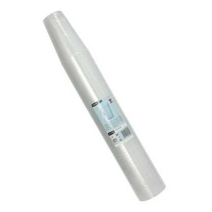 A pack of 50 Starpak reusable plastic cups stands upright and features a white label with text and image. The unbreakable polypropylene cups are new and unused and have a smooth texture - ideal for preserving freshness.