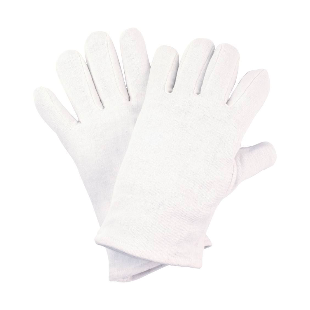 Nitra's cotton jersey gloves, white, bleached-Gr. 6 - 12 pairs