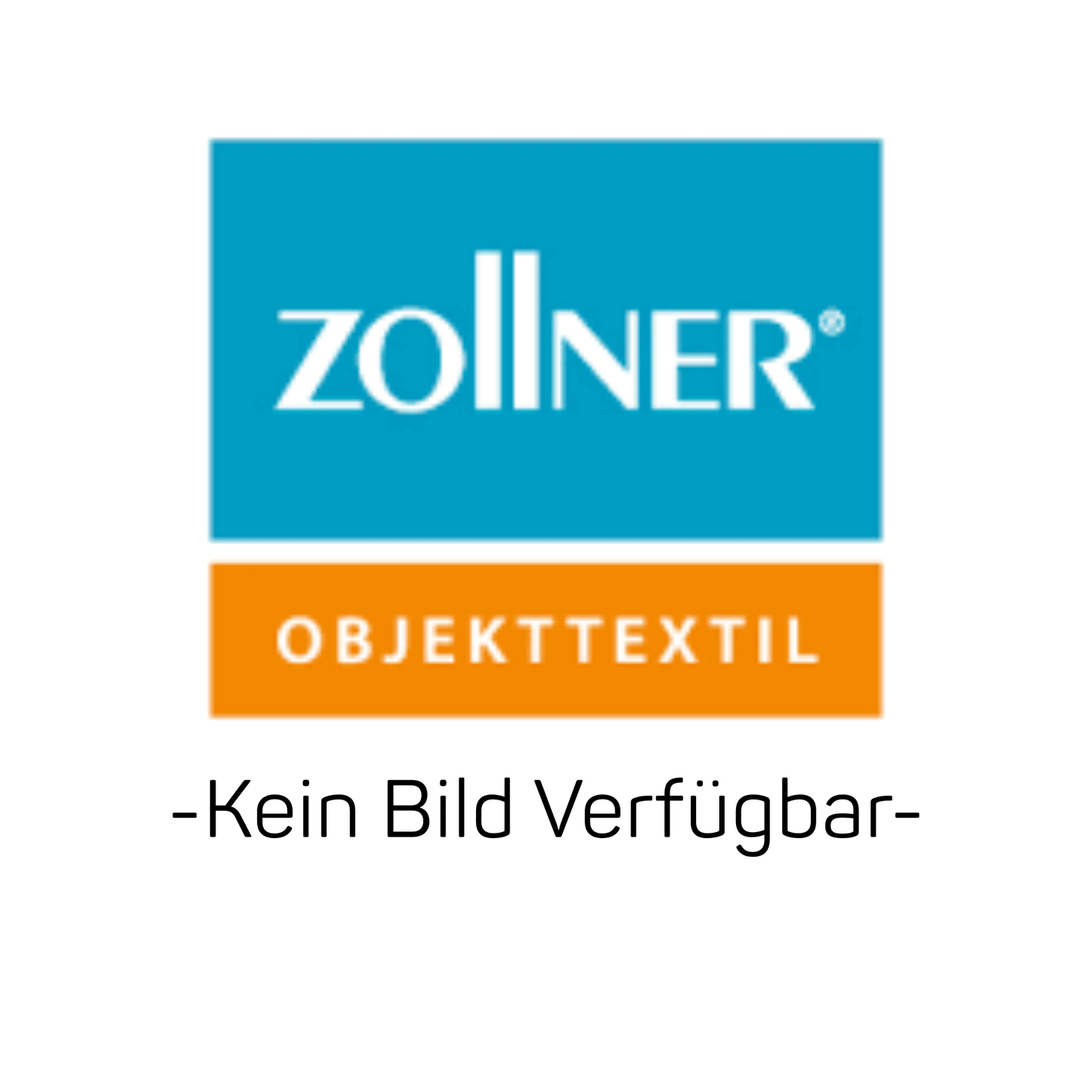 The logo of Zollner Objekttextil GmbH appears in white on blue above an orange "Objekttextil" bar. Below it, "No image available" indicates that for Zollner men's pants Tom, 56, 001-white | Pack (1 piece) no image is available.