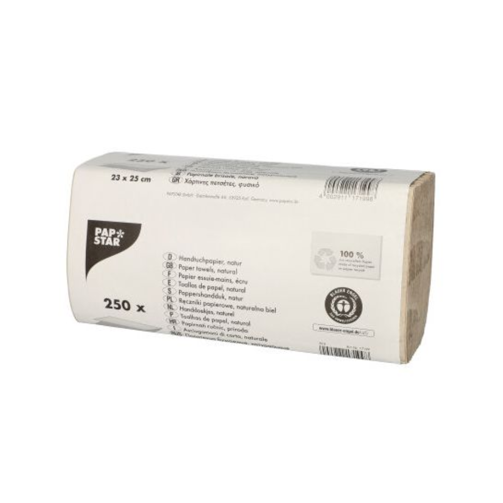 Papstar paper towels 25 x 23 cm natural zigz zig V-falz 1-latig-altruan ...