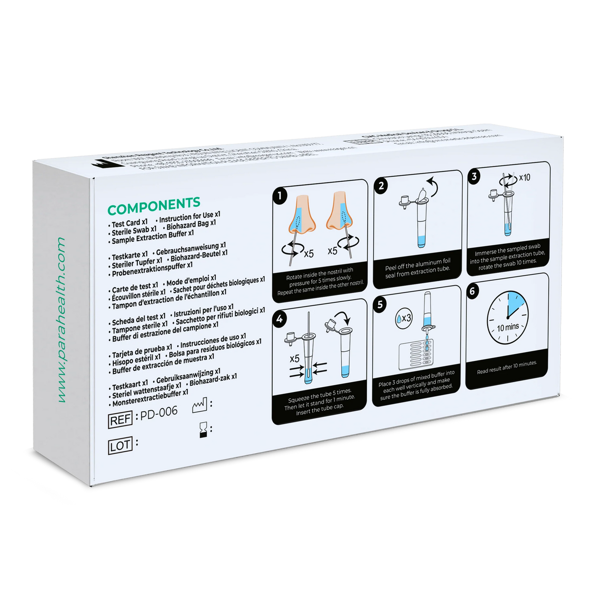12-in-1 rapid test set for detecting antigens (COVID-19, influenza A/B, streptococci, legionella and others) | Pack (1 test)
