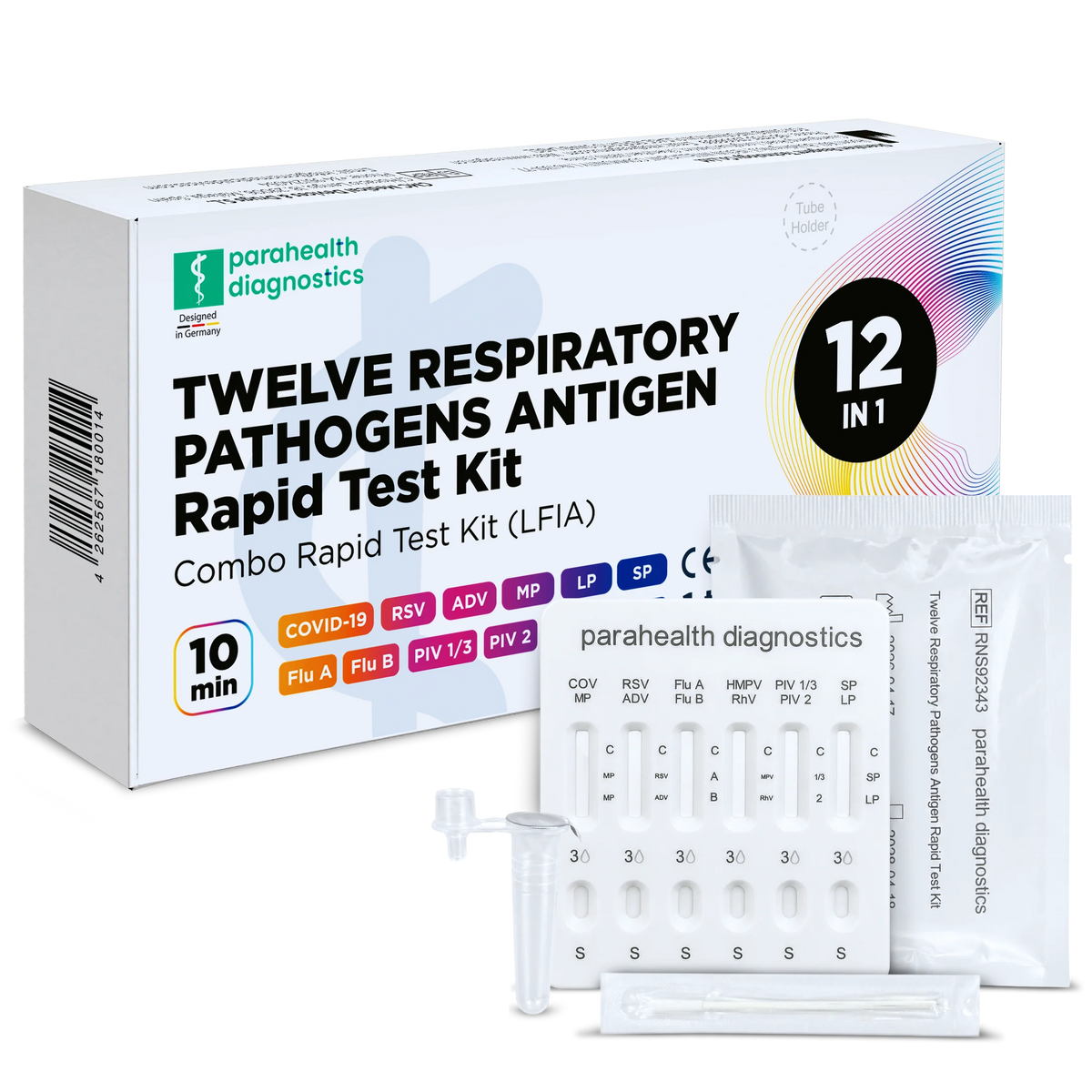 12-in-1 rapid test set for detecting antigens (COVID-19, influenza A/B, streptococci, legionella and others) | Pack (1 test)