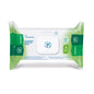 A pack of Dr. Schumacher Descosept Sensitive Wipes BIO (100 wipes) from Dr. Schumacher GmbH has a green and white packaging with the product name, symbols, and a central plastic opening for dispensing these biodegradable wipes.