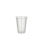 The cold drink cup "pure" PLA 0.2 l crystal clear from PAPSTAR GmbH with its minimalist and simple cylindrical design is presented against a plain white background to highlight its eco-friendly potential.