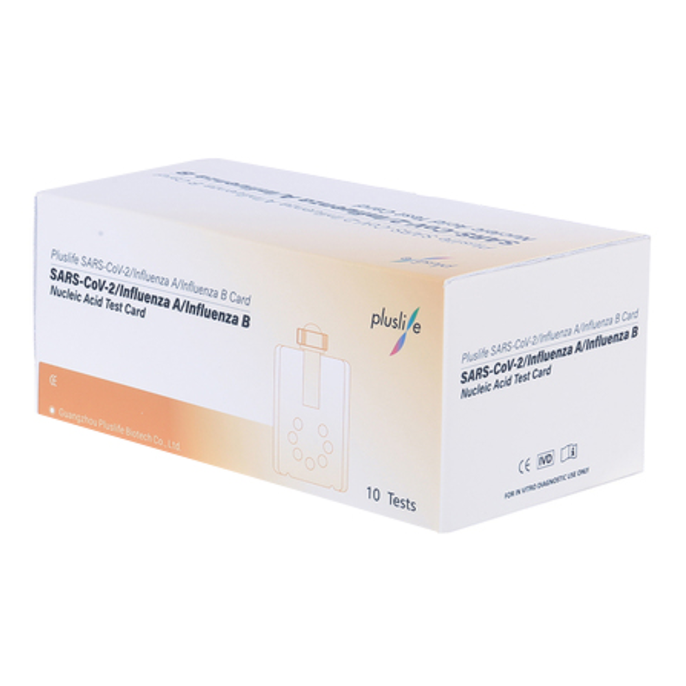 Pluslife Sars-Cov-2 / Influenza A / Influenza B test kits (10 tests)