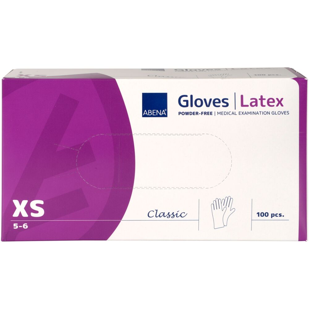 Latex gloves classic, powder-free, smooth, natural