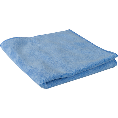 A folded light blue microfiber cloth ENA Platinum, 32x32 cm from Abena Re-Seller GmbH is shown against a white background.