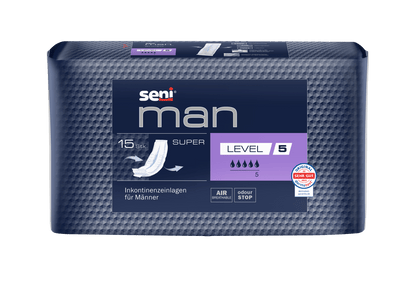 Seni Man Super Level 5 incontinence insert | Pack (15 pieces)