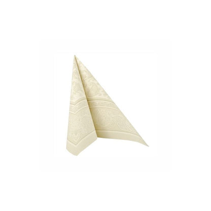 The PAPSTAR GmbH 20 napkins "ROYAL Collection" 1/4-fold napkins (40 x 40 cm) in cream with elegant border design are perfect for sophisticated table decoration and stylish table setting.
