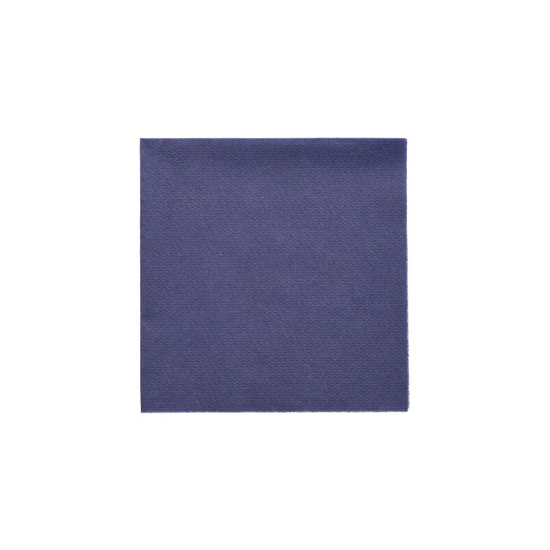 A single PAPSTAR 1-ply napkin (33 x 33 cm, dark blue, FSC-certified, environmentally friendly) from PAPSTAR GmbH lies neatly folded on a white background.
