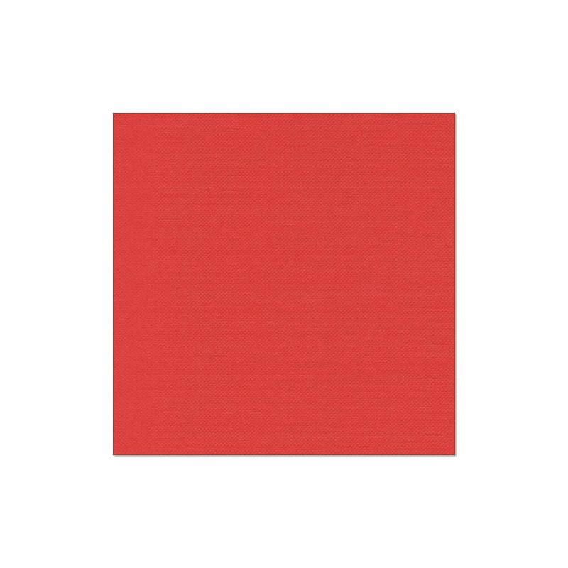 The napkin PAPSTAR 20 napkins "ROYAL Collection" 1/4-fold 40x40 cm from PAPSTAR GmbH in plain red with a smooth texture stands centered on a white background - perfect for an elegant table decoration.