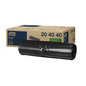 A roll of black garbage bags lies in front of a box. The box with the inscription "Tork 204040 Garbage Bags 5 l Black B3 32.5 x 40 cm | Box (20 rolls)" bears the numbers "204040". Ideal for hygiene and made from recycled material.