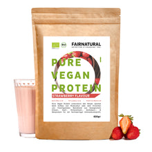 Organic vegan protein powder strawberry without soy