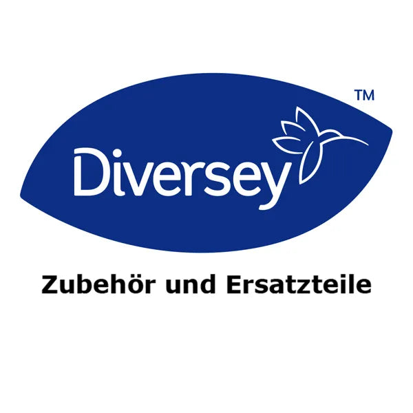 A blue oval Diversey logo with a white bird and the text "Diversey". Below it is "Retrofit Set for swingo 2500, 3500 - Retrofit accessories for TASKI swingo's (not older than 2 years)" shown by Diversey Deutschland GmbH & Co. OHG.