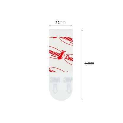 A single Command™ Poster Strip 17024 from 3M Deutschland GmbH is depicted vertically (16mm x 44mm); the top is branded in red, the bottom is translucent with gray "3M" text - ideal for residue-free poster mounting.