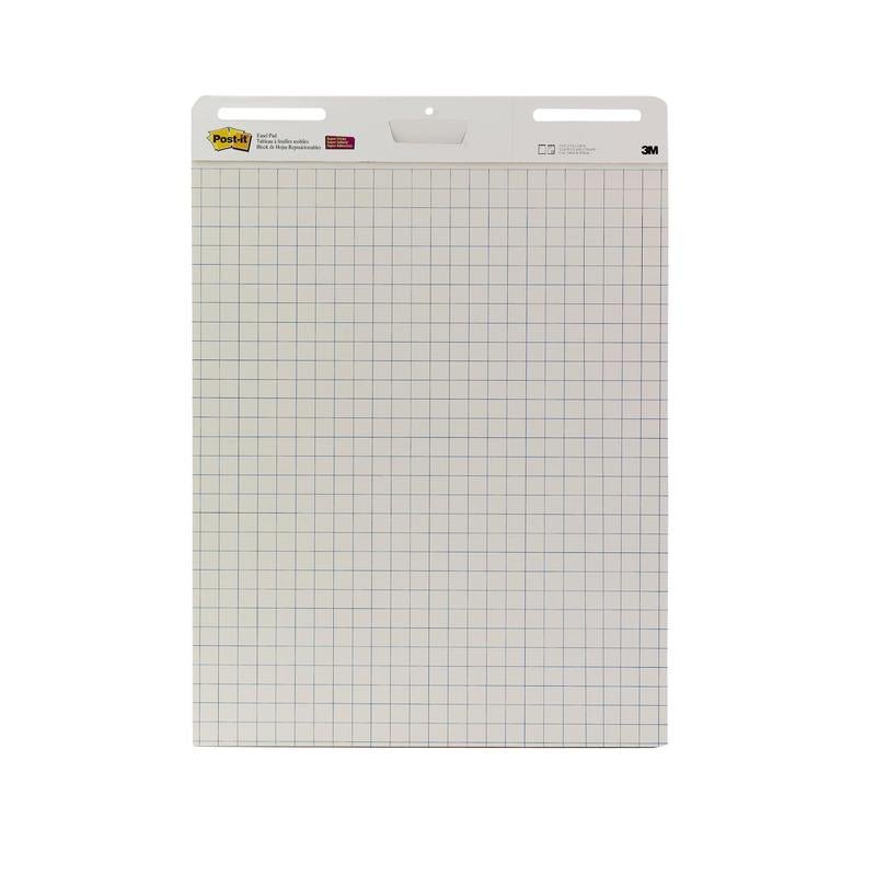 The Post-it® Super Sticky self-adhesive Meeting Chart/Flipchart by 3M Deutschland GmbH, white, 58.4 x 50.8 cm, 20 sheets/block (2 blocks), with Command™ strips for wall mounting, is ideal for meetings and presentations.
