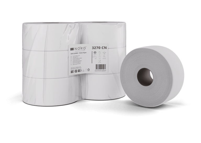 NORD toilet paper MAXI JUMBO, 2-ply, 380 sheets, 6 rolls | Carton (1 pack)