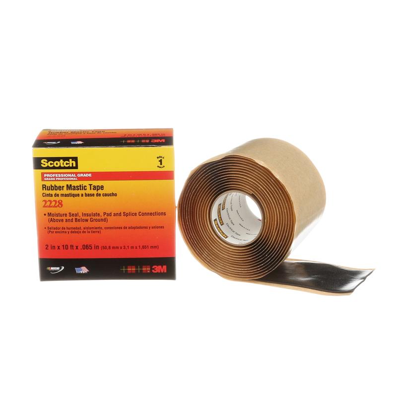 Scotch® Buthyl Rubber Tape 2228, Self-Fusing, Black, 50.8mm x 3m, 1.65mm | Pack (1 roll)