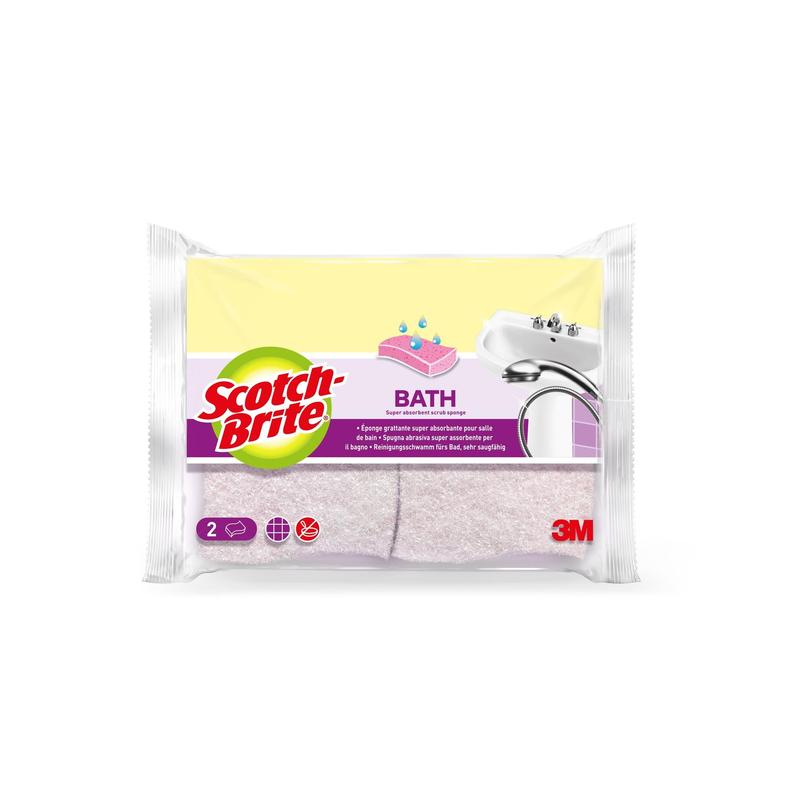 Scotch-Brite® Bath Natural Fiber Bathroom Cleaning Sponge, Pack of 2 | Pack (2 pieces)