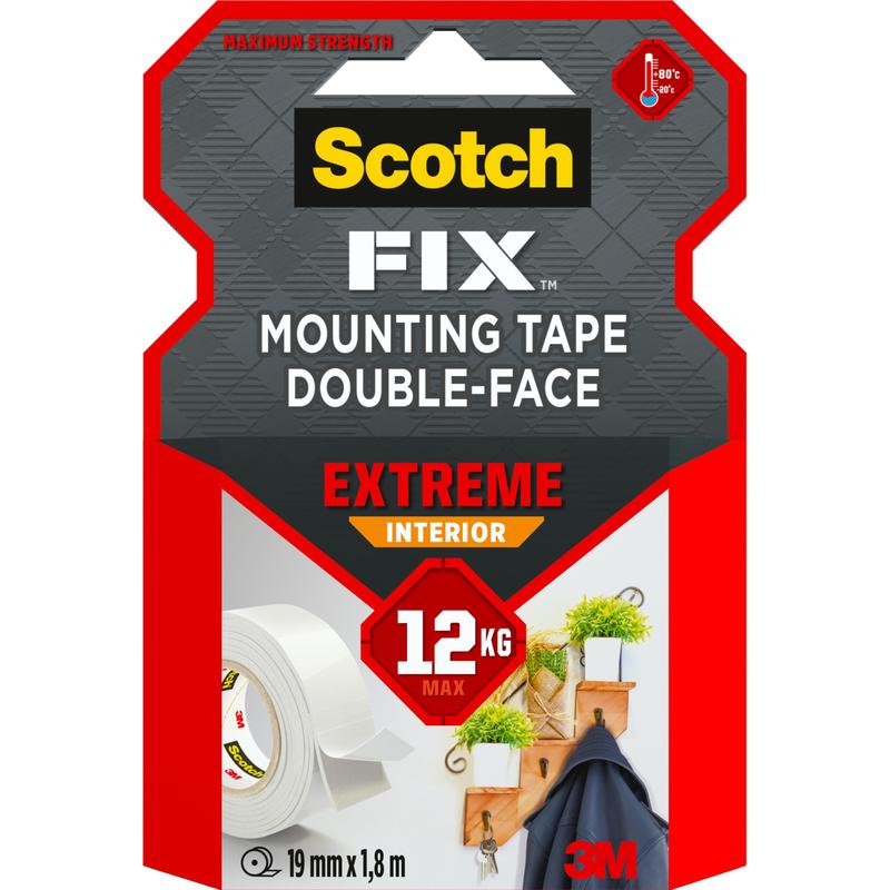 Scotch-FIX™ Extreme Double Sided Interior Mounting Tape PGS05-1918-P, 19mmx1.8m, 1 Roll/Pack | Pack (1 roll)